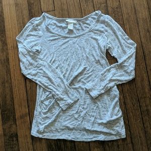 H&M marled grey lightweight maternity ls tshirt